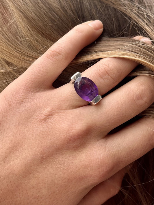 Bague argent pierre naturelle Germaine AMETHYSTE