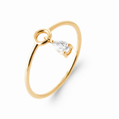 Bague breloque solitaire 