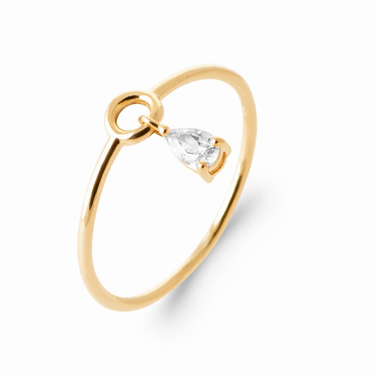 Bague breloque solitaire 