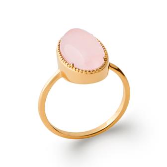 Bague pl-or quartz rose 