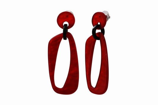 Boucles acétate rouge 