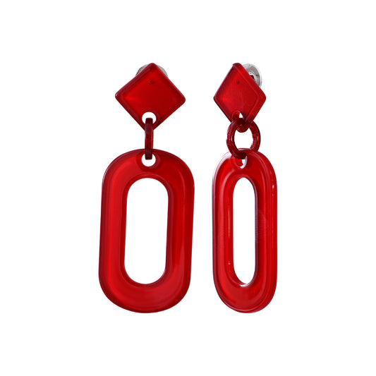 Boucles acétate rouge 