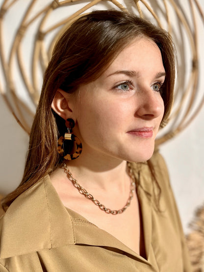 Boucles d'oreilles amélie ECAILLE MARRON