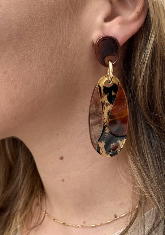 Boucles d'oreilles leopard Acetate LEOPARD