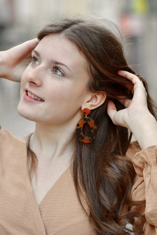 Boucles d'oreilles odile ECAILLE MARRON