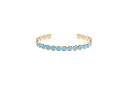 Bracelet acier doré émail BLEU CIEL