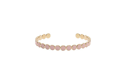 Bracelet acier doré émail ROSE