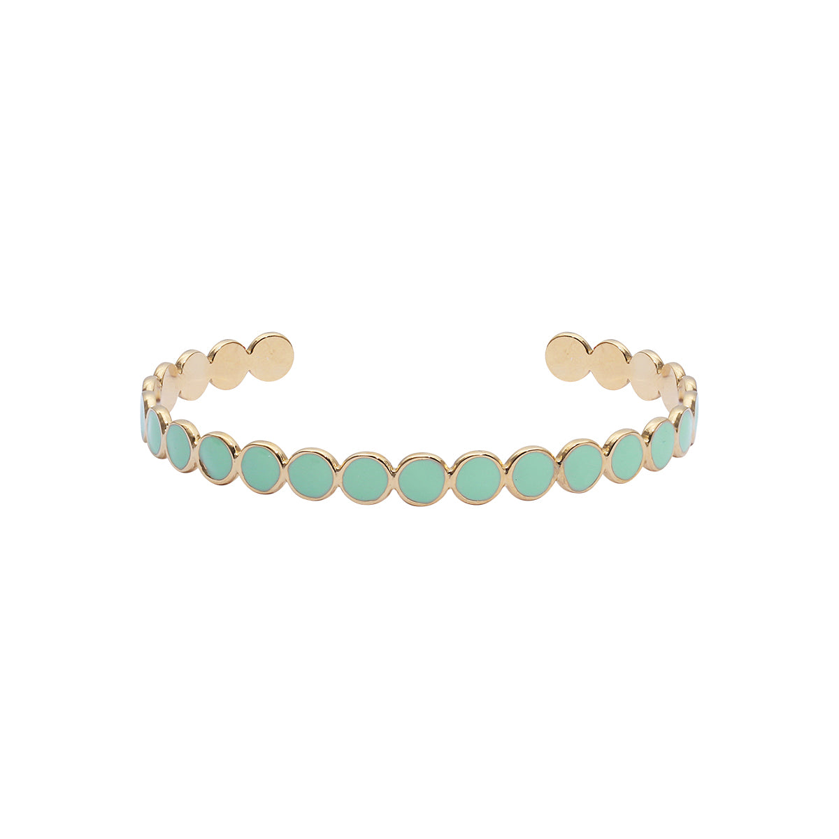 Bracelet acier doré émail VERT