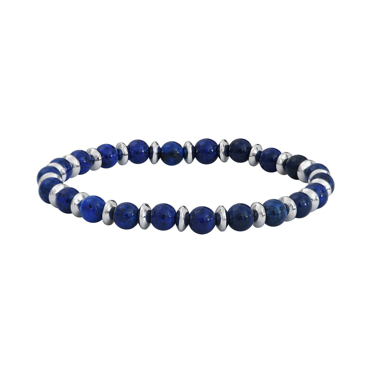 Bracelet acier & pierre semi-précieuse LAPIS