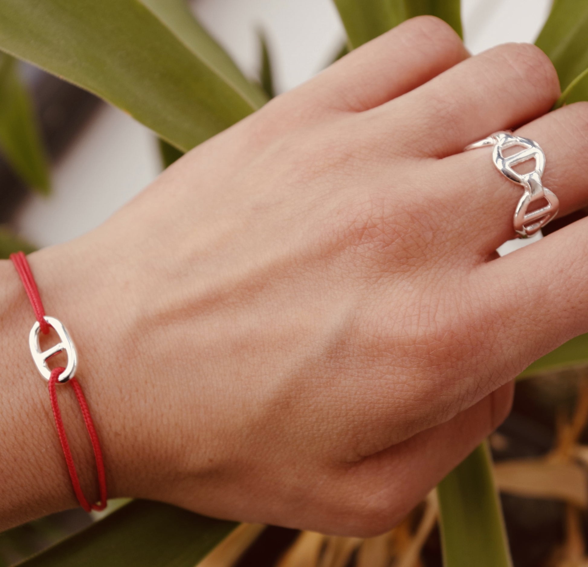 Bracelet argent ROUGE