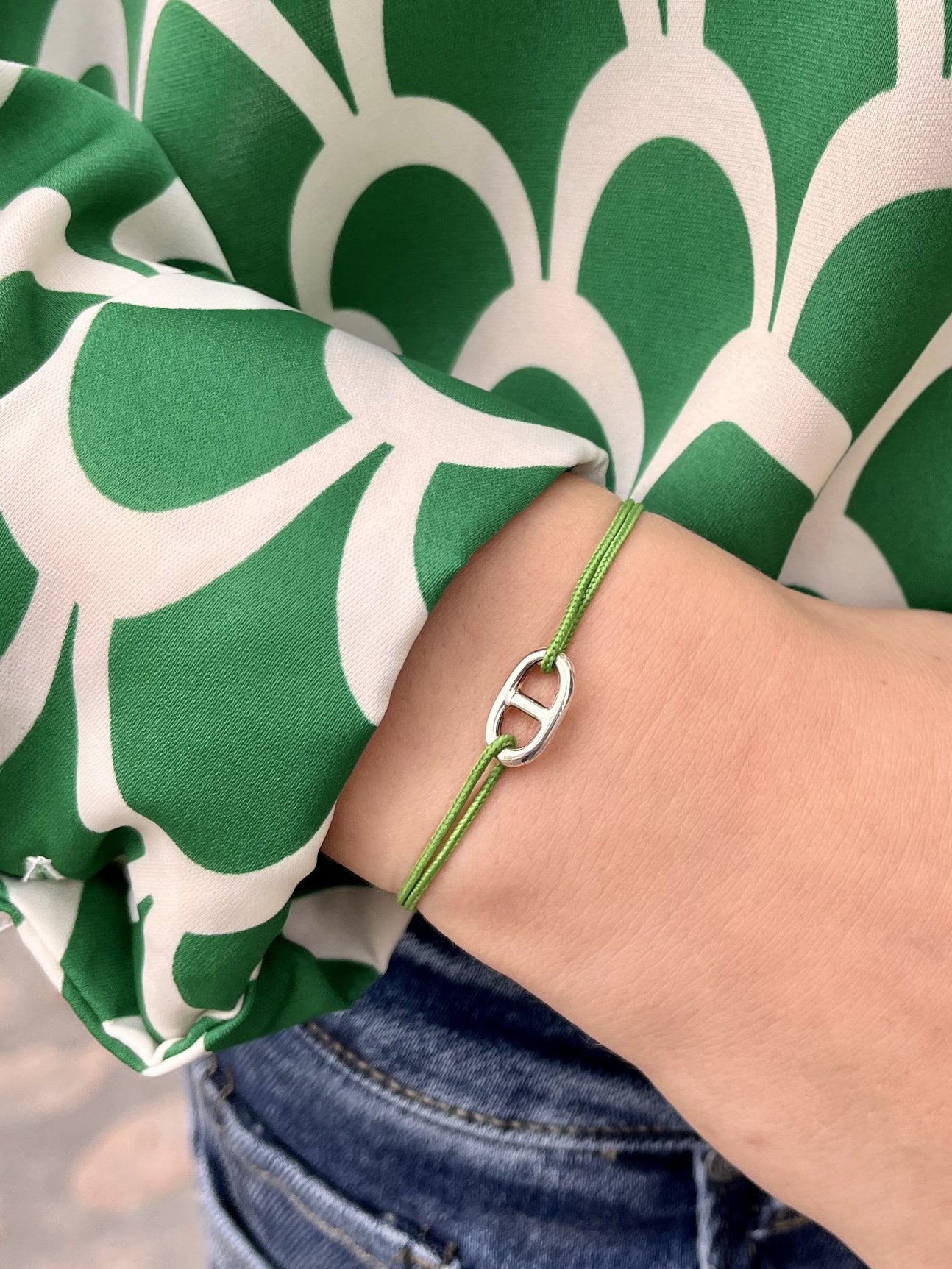 Bracelet argent VERT