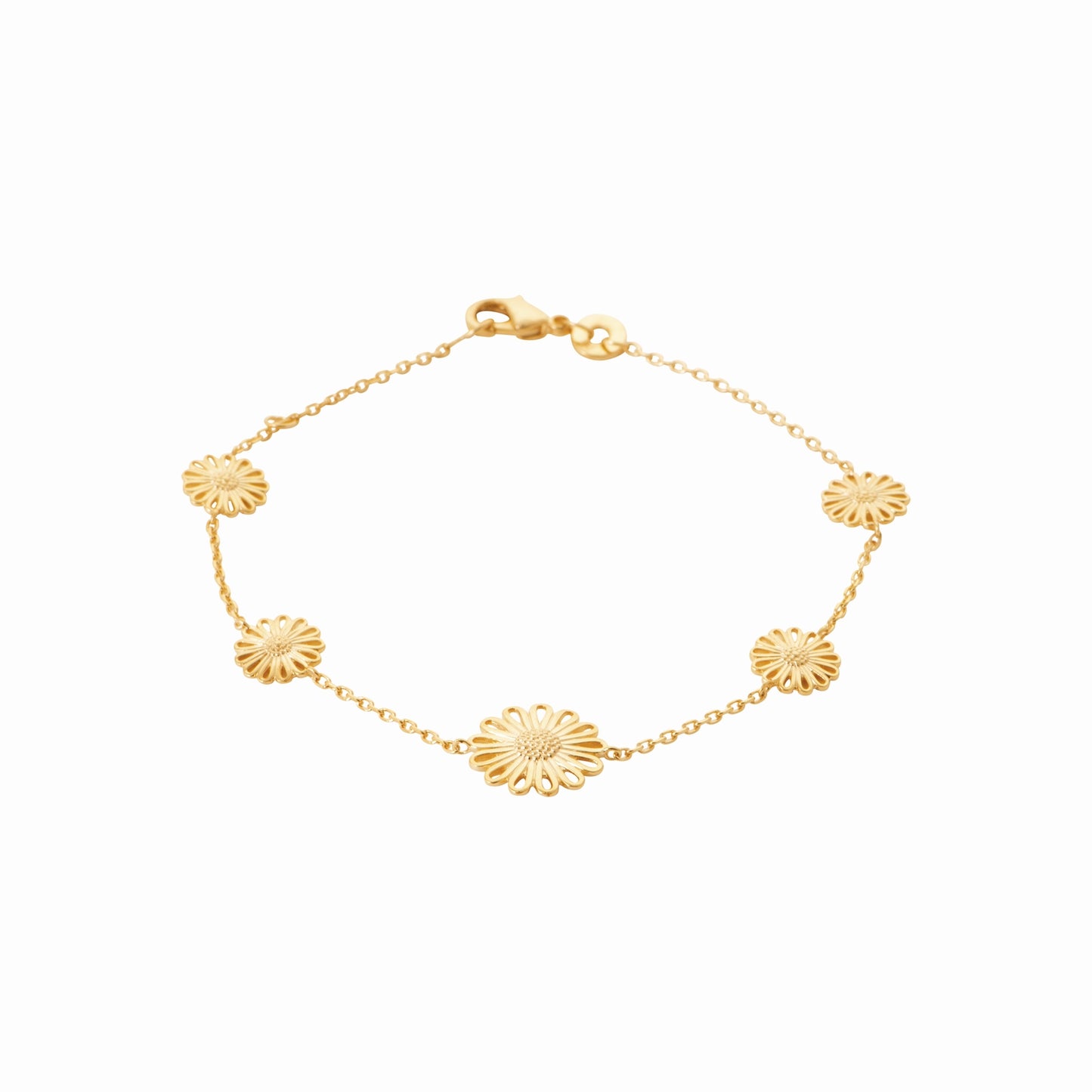 Bracelet fleurs plaqué or 