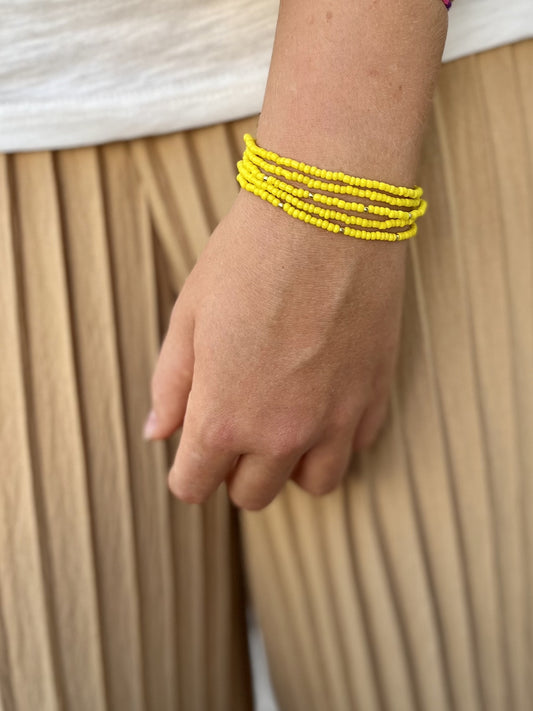 Bracelet perles JAUNE