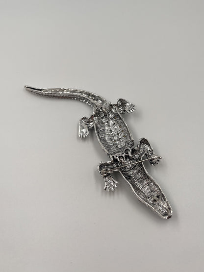 Broche crocodile BLEU