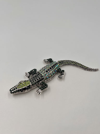 Broche crocodile VERT