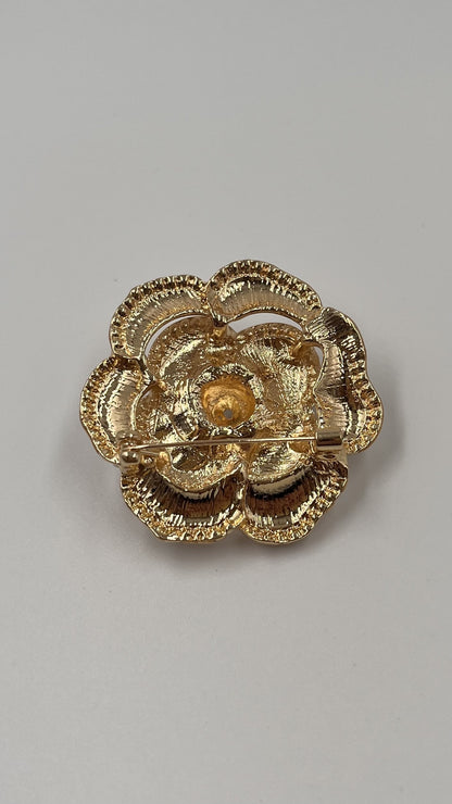 Broche fleurs BLANC