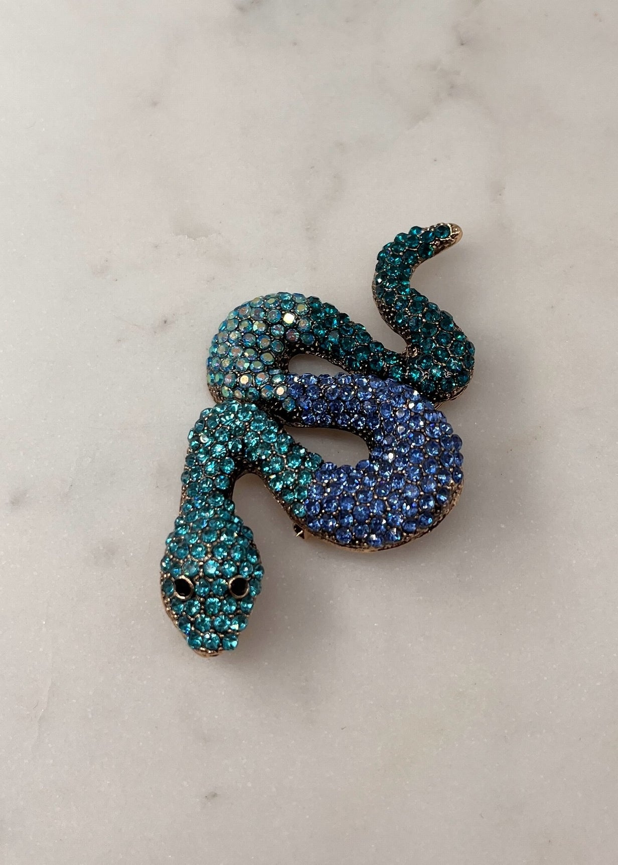 Broche serpent BLEU