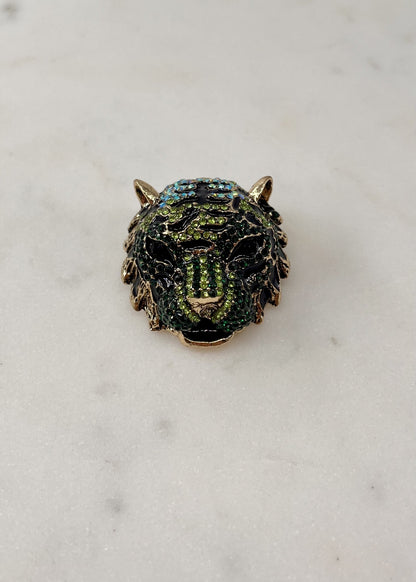 Broche tigre VERT