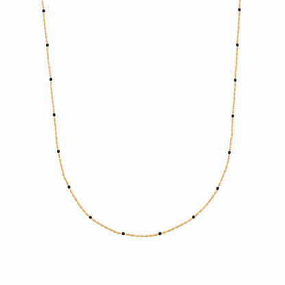 Collier plaqué or émail noir 