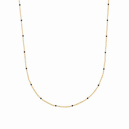 Collier plaqué or émail noir 