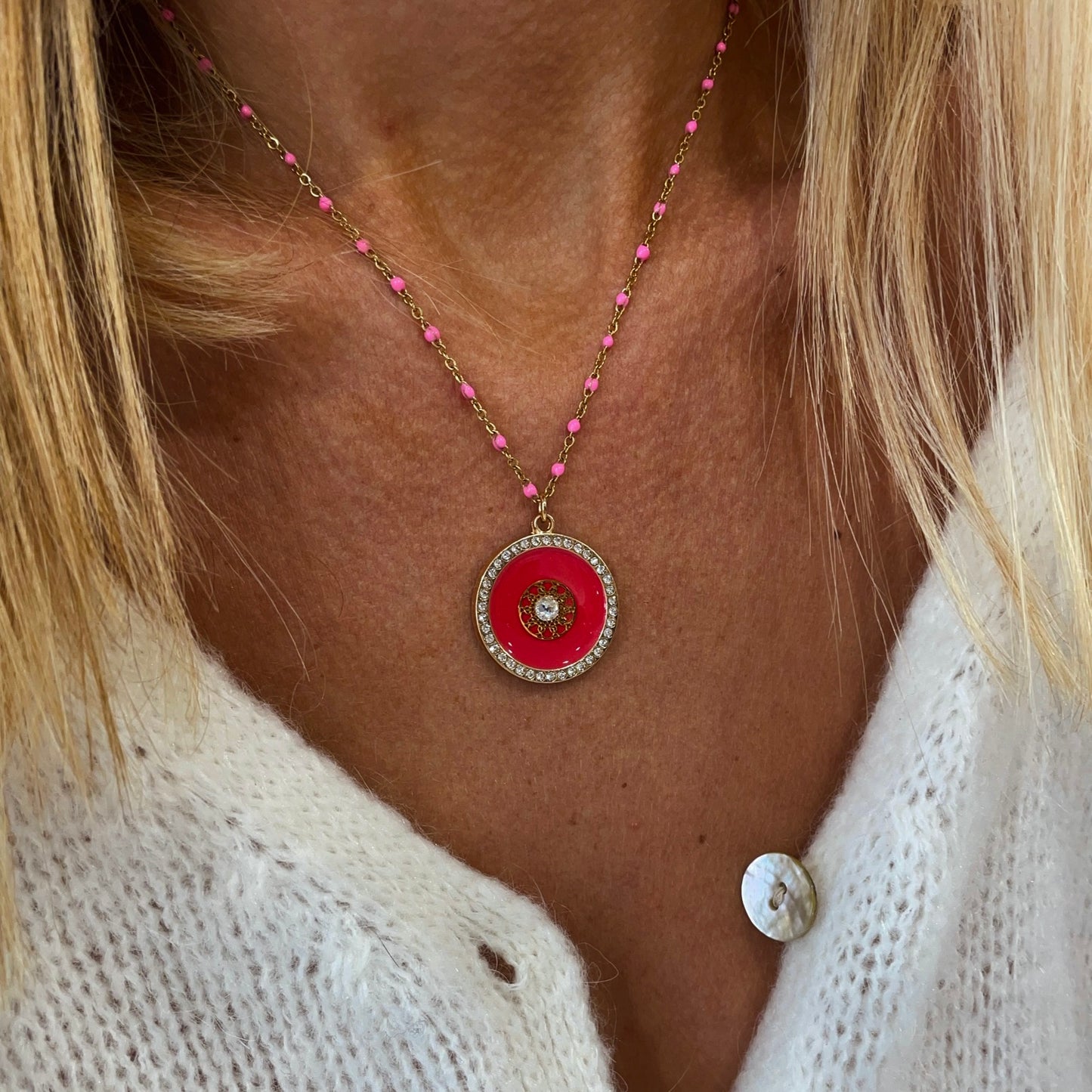 Collier pm claudia dore FRAMBOISE