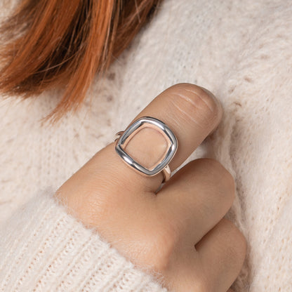 Bague argent carrée 