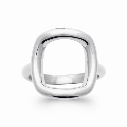 Bague argent carrée 