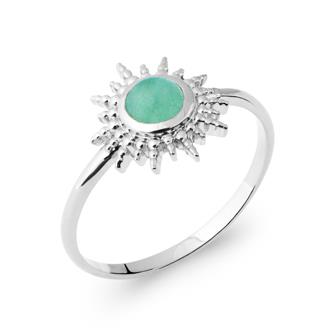 Bague argent rhodié aventurine 