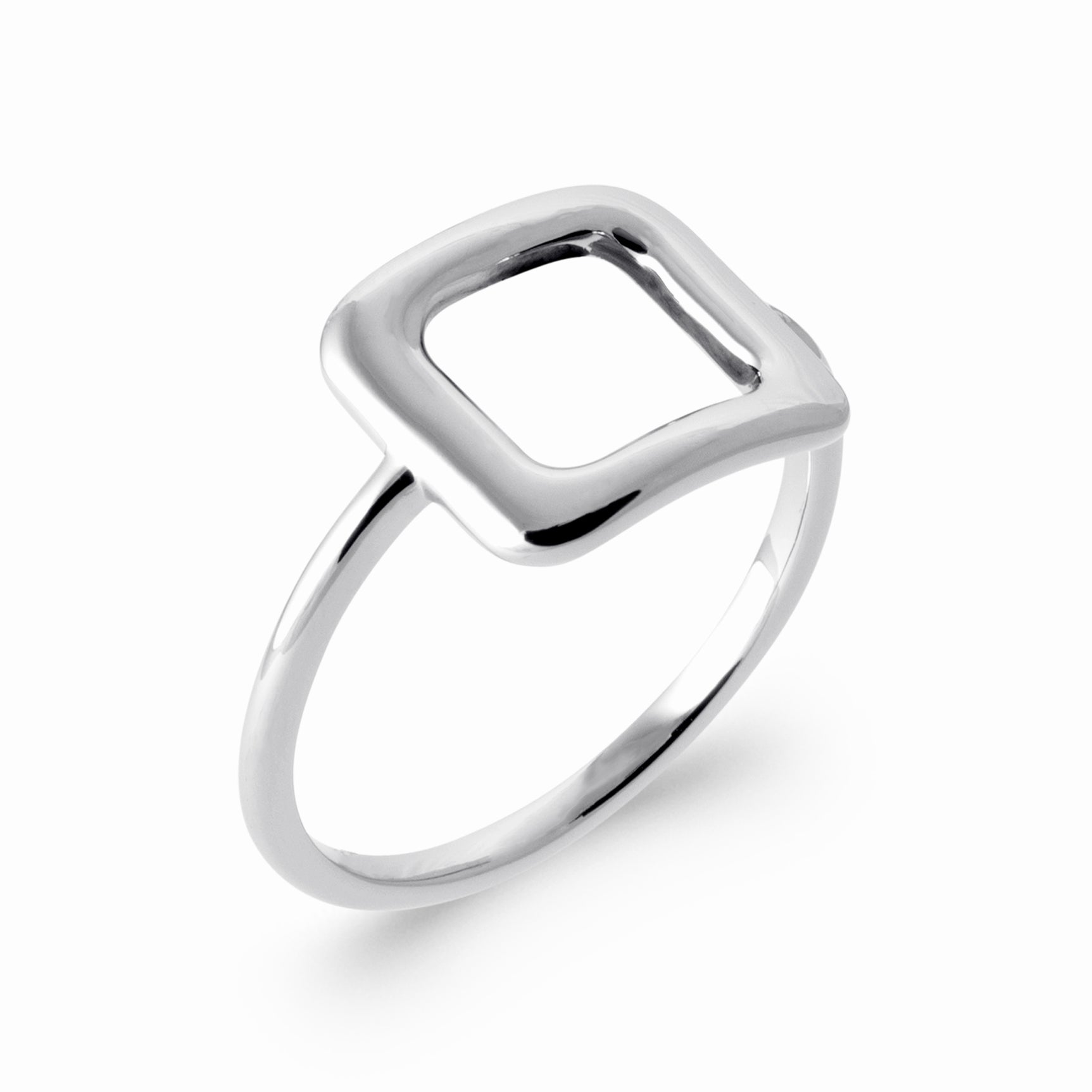 Bague argent rhodiée - design géométrique 