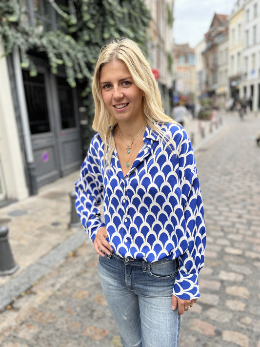 Blouse imprimée avec motifs BLEU IMP