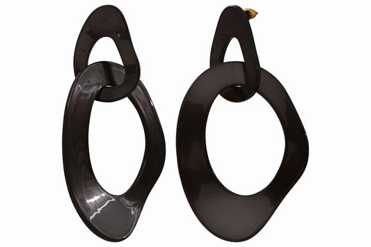 Boucles acétate anthracite 