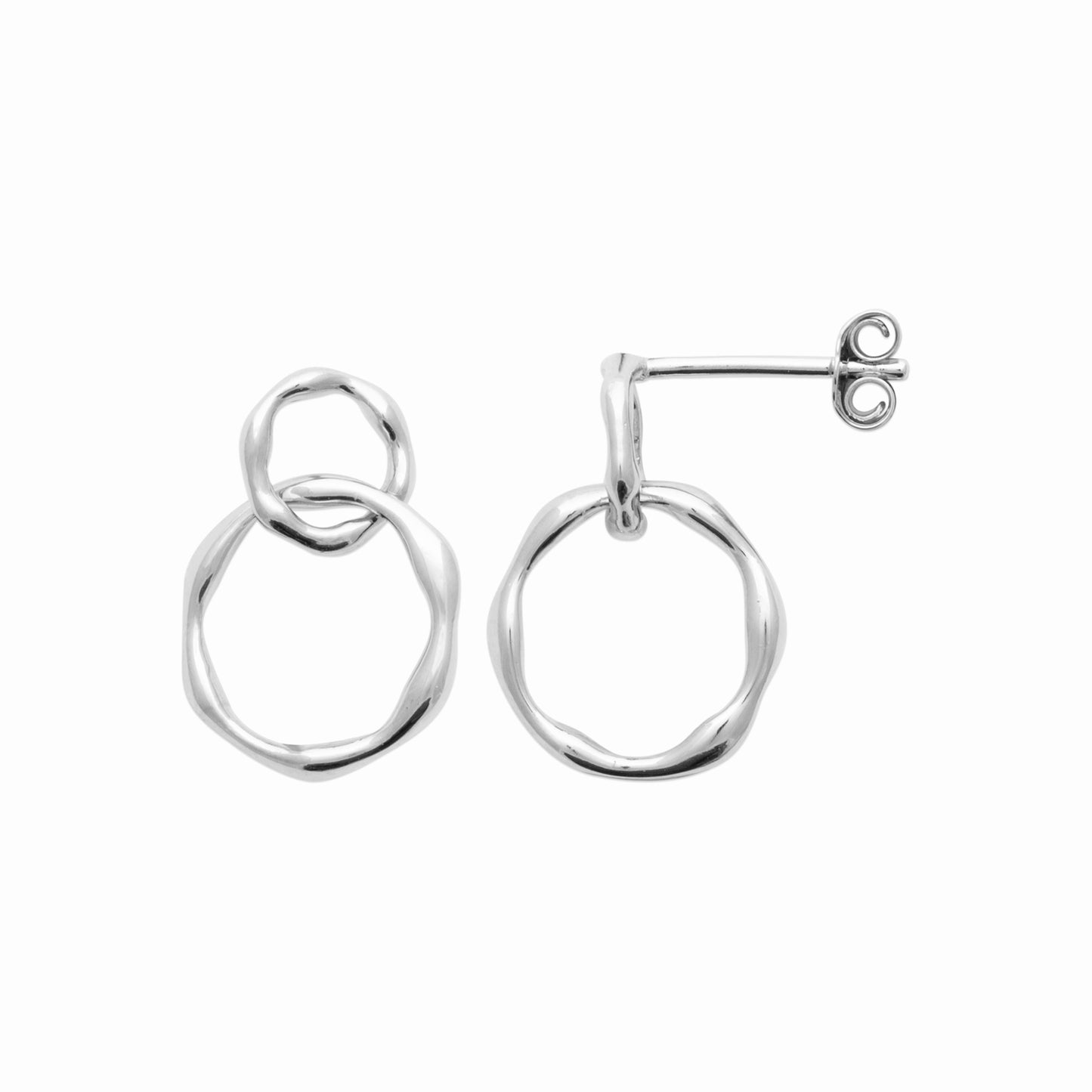 Boucles argent martelées 