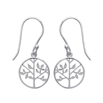 Boucles argent rhodié Arbre de vie 