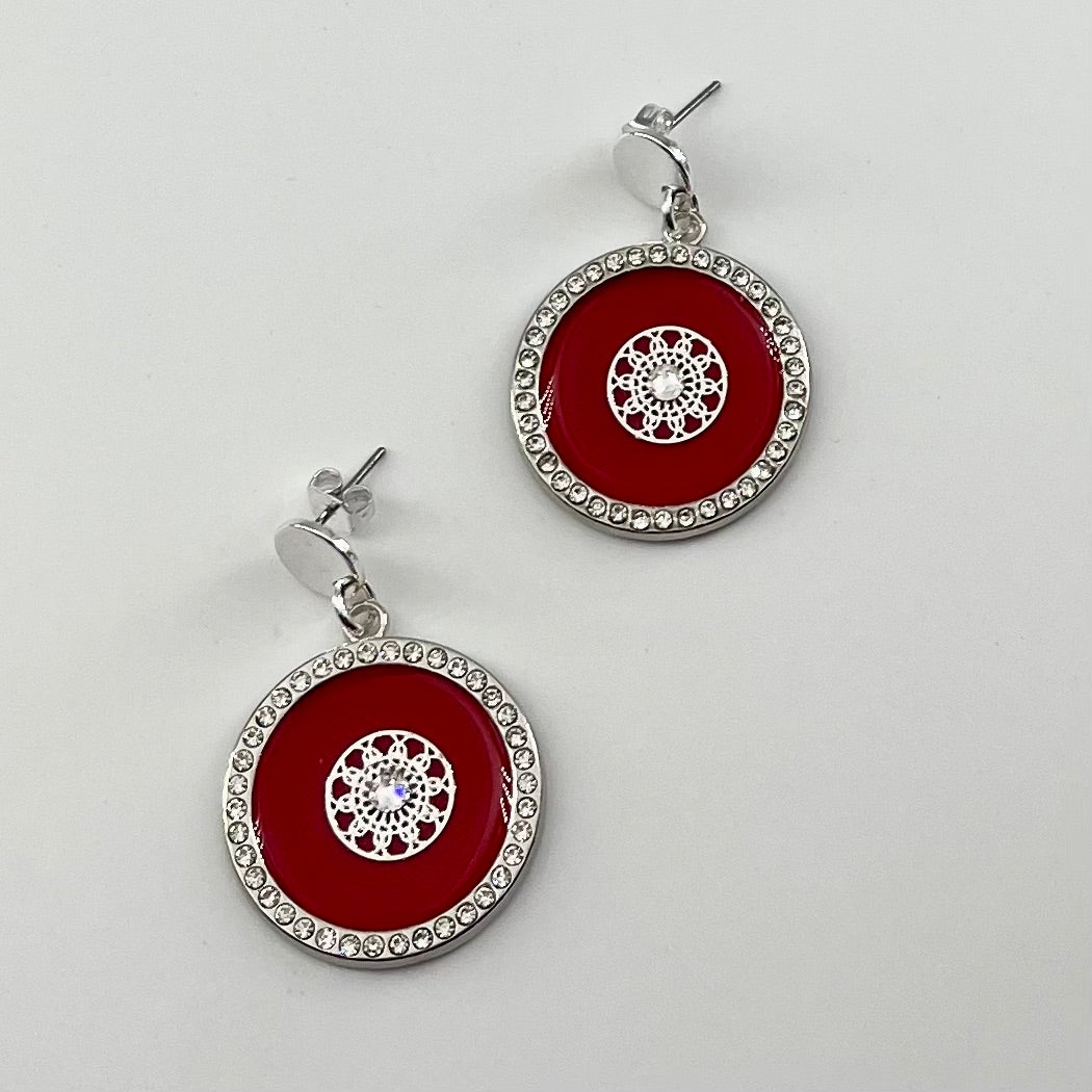 Boucles argentées petit modèle Claudia ROUGE