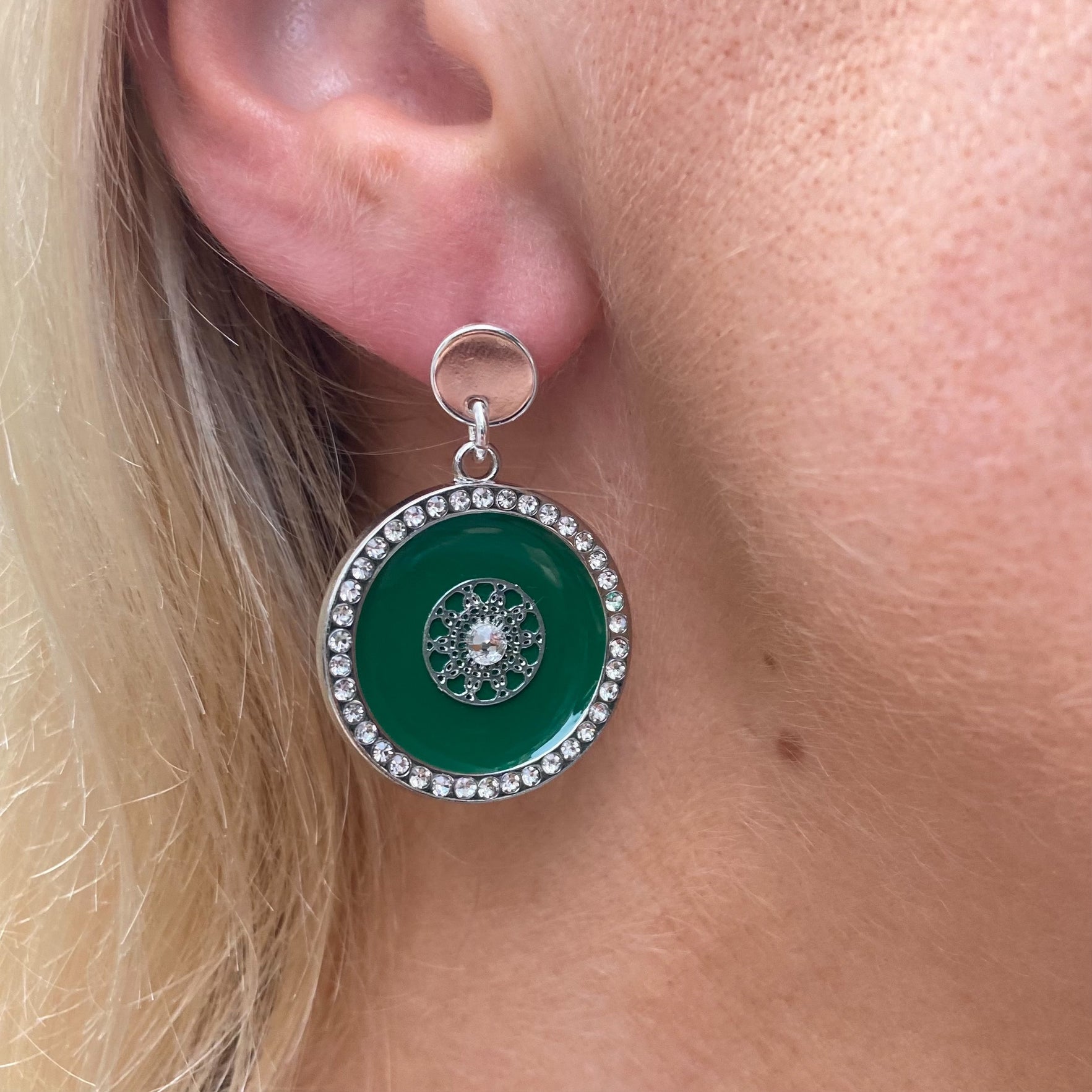 Boucles argentées petit modèle Claudia VERT GUCCI