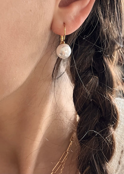 Boucles d'oreilles dormeuse PERLE