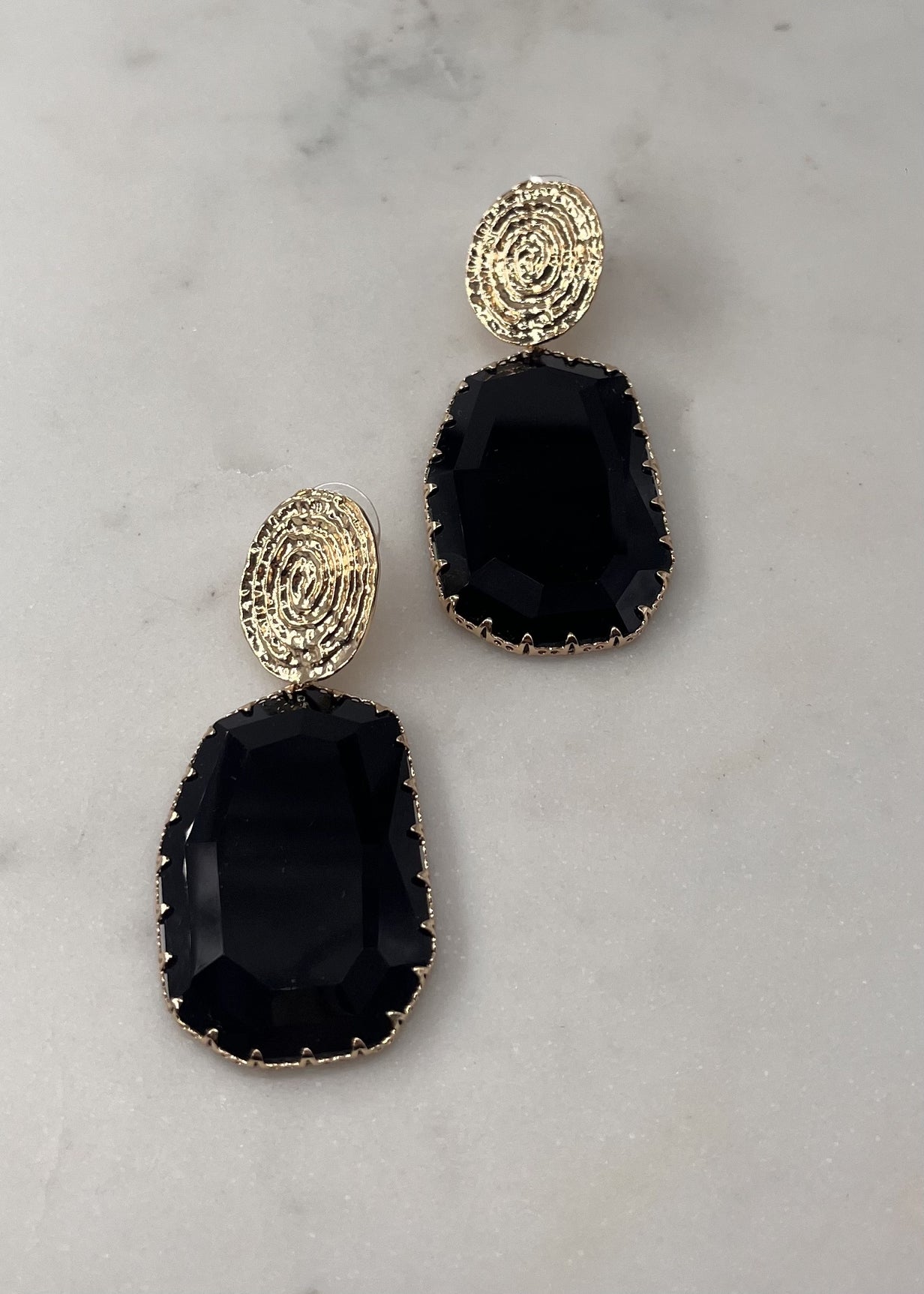 Boucles d'oreilles luce VERRE NOIR