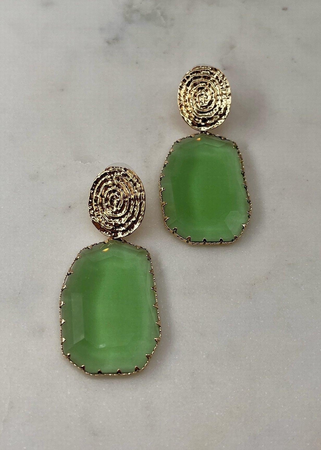 Boucles d'oreilles luce VERRE VERT