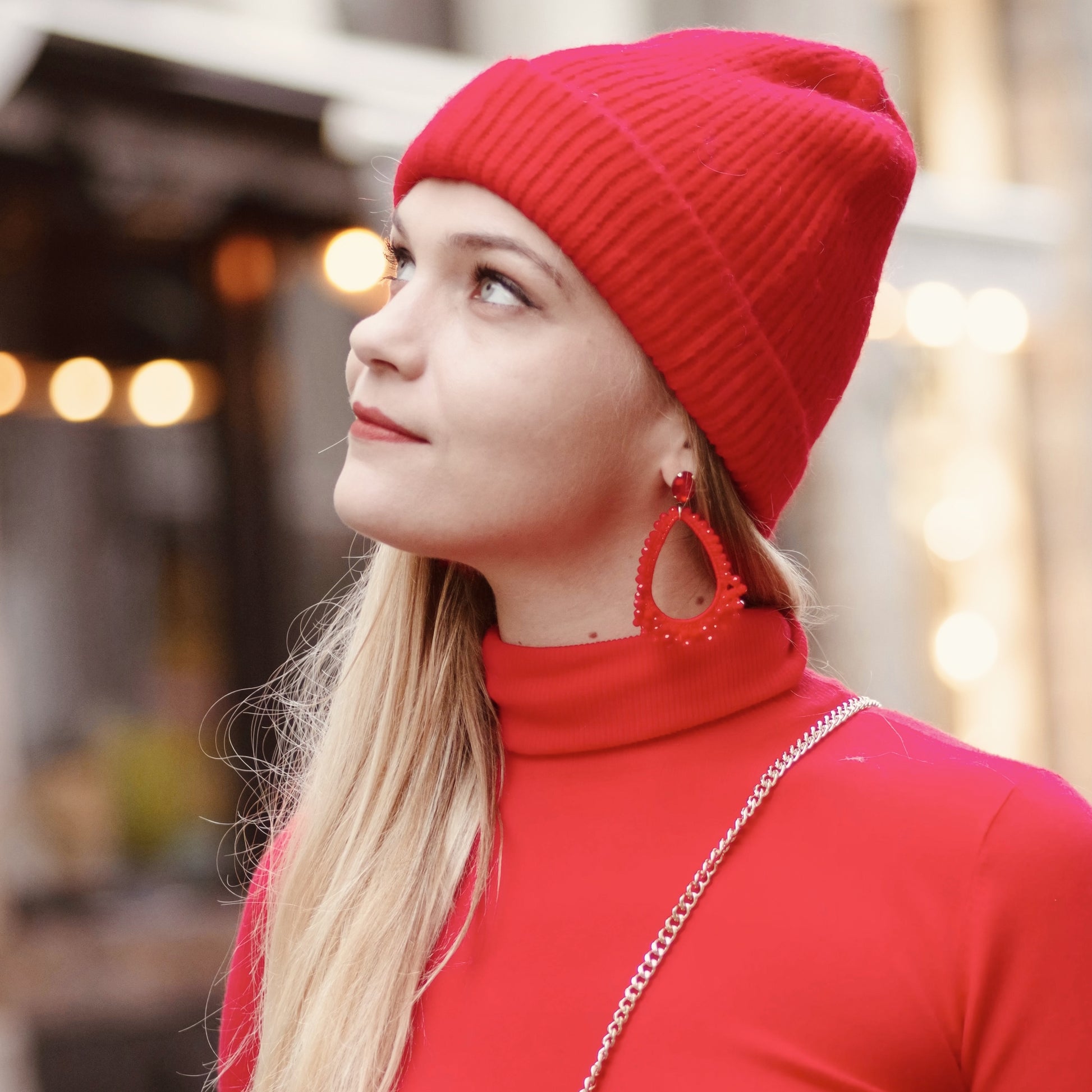 Boucles dorées Diva ROUGE