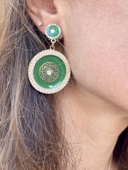 Boucles modèles moyen dorées Claudia VERT GUCCI