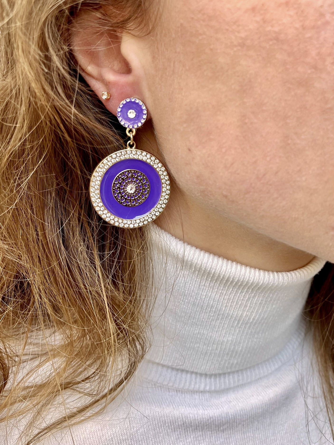 Boucles modèles moyen dorées Claudia VIOLET