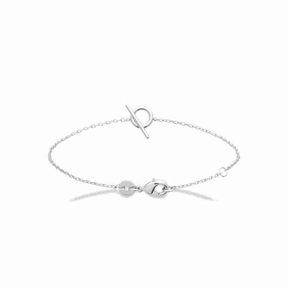 Bracelet anneau & barre argent 