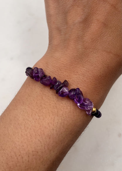 Bracelet lola réglable Pierre semi-precieuse AMETHYSTE