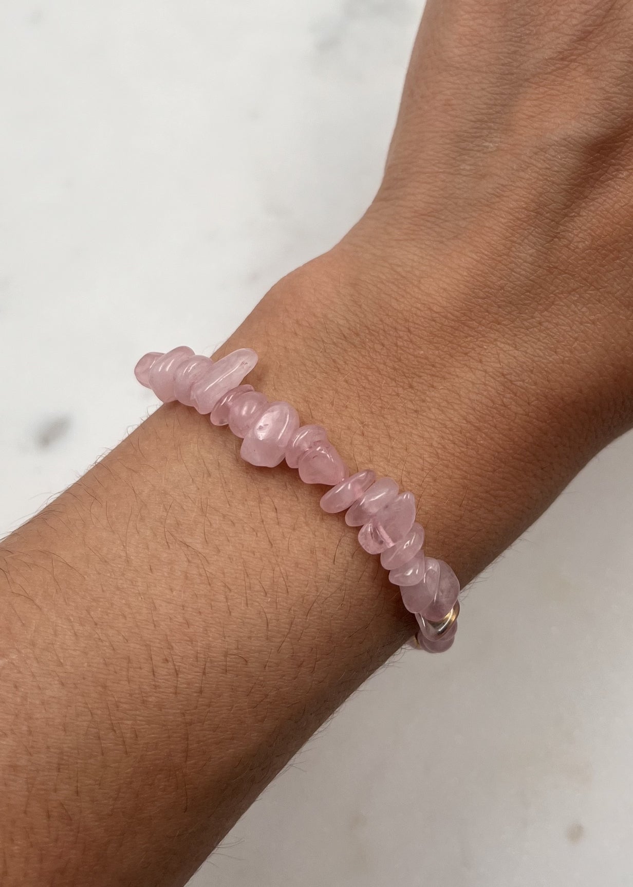 Bracelet lola réglable Pierre semi-precieuse QUARTZ ROSE