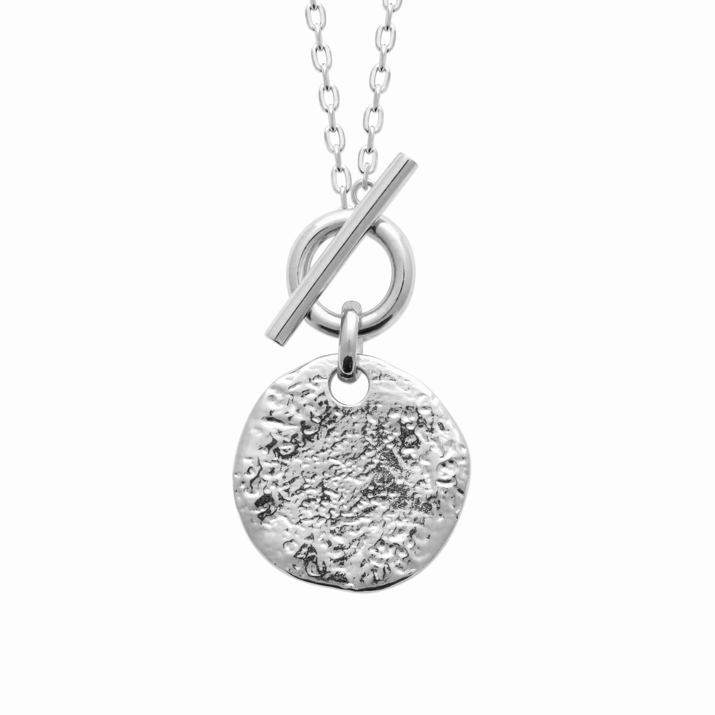 Collier martelé argent rhodié 