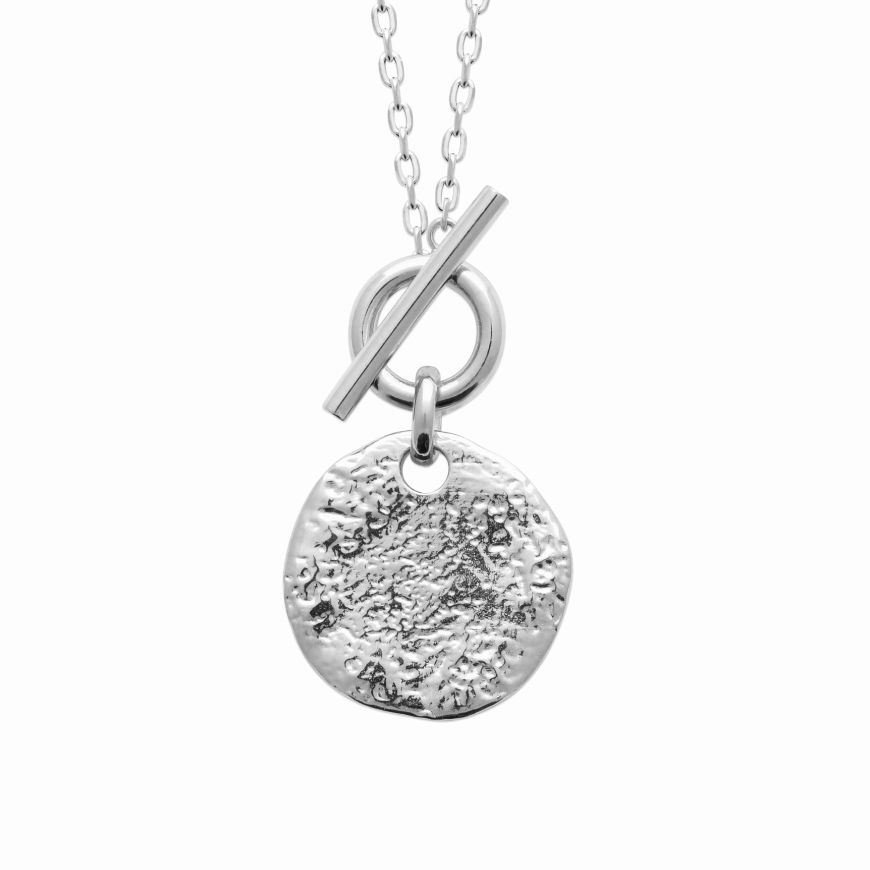 Collier martelé argent rhodié 