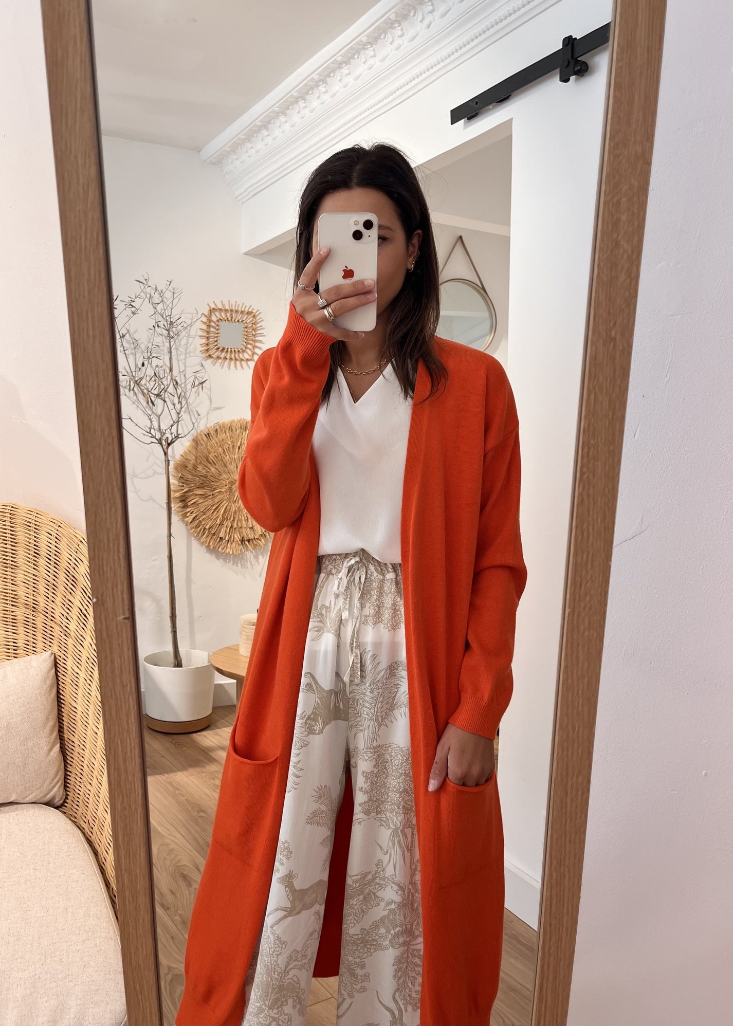 Gilet long élise ORANGE