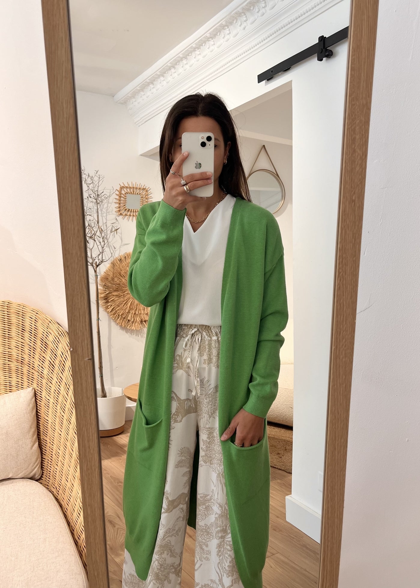 Gilet long élise VERT GUCCI