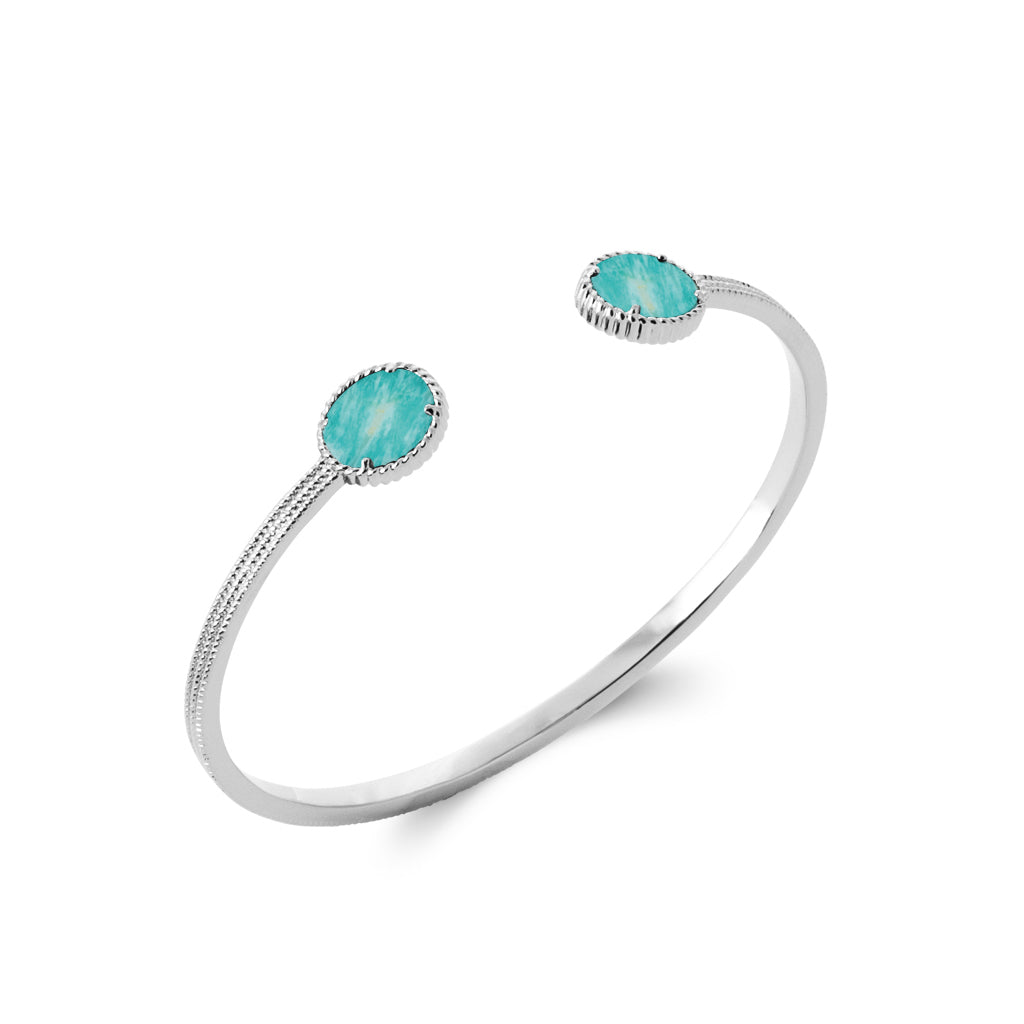 Jonc argent Amazonite 