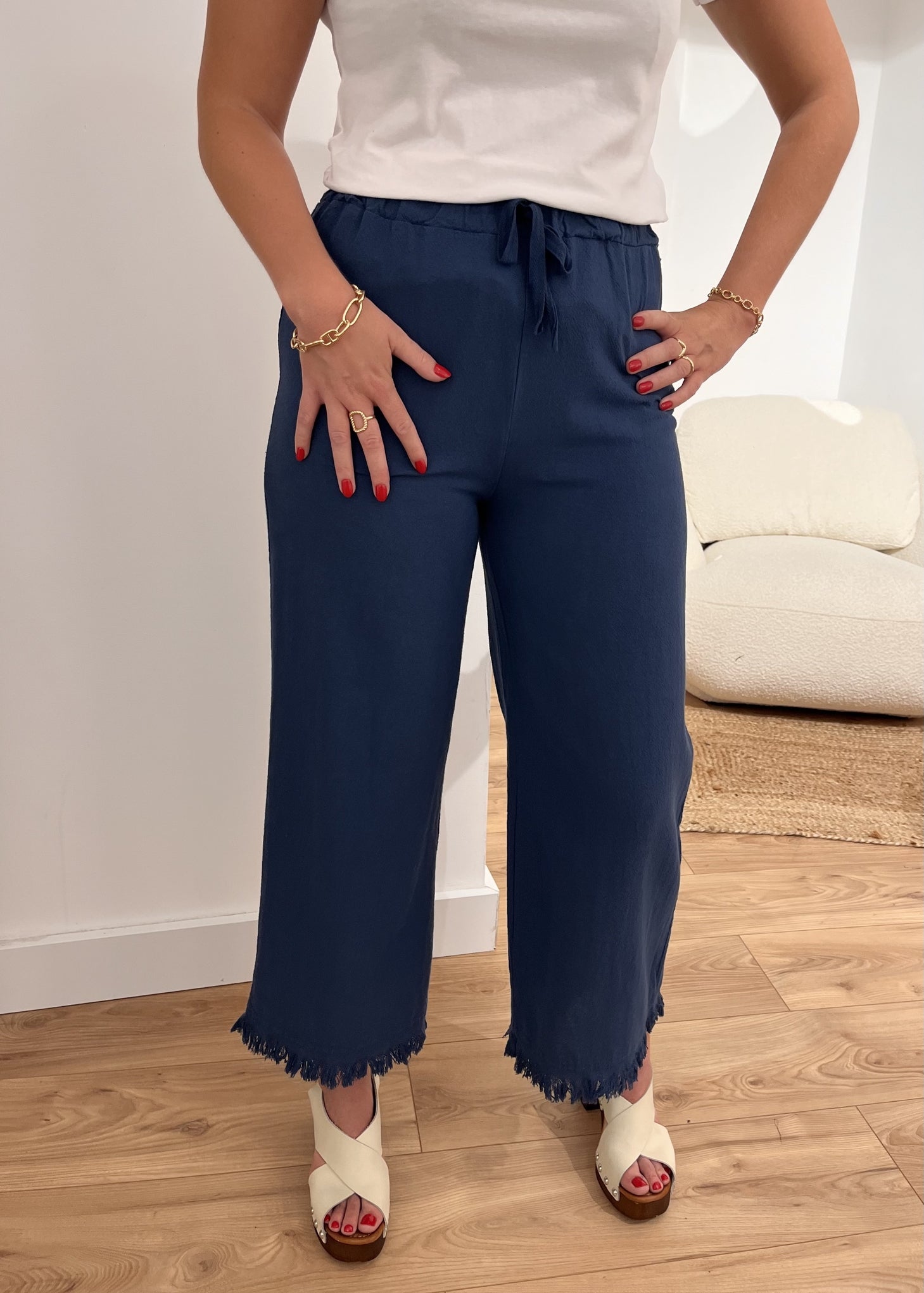 Pantalon large léonie MARINE